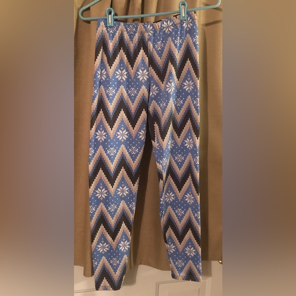 Eye Candy Blue Fair isle/Snowflake Patterned Leggings